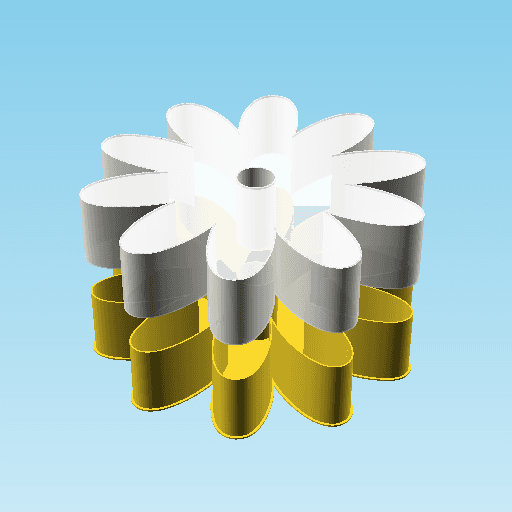 Flower 10 Center Pierced, nestable box (v2) 3d model