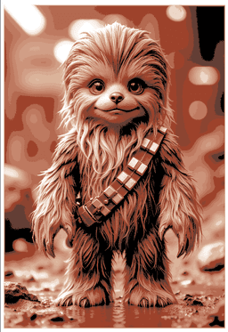 He is a little Chewy - Fan Art little Chewbacca from Star Wars 3d model