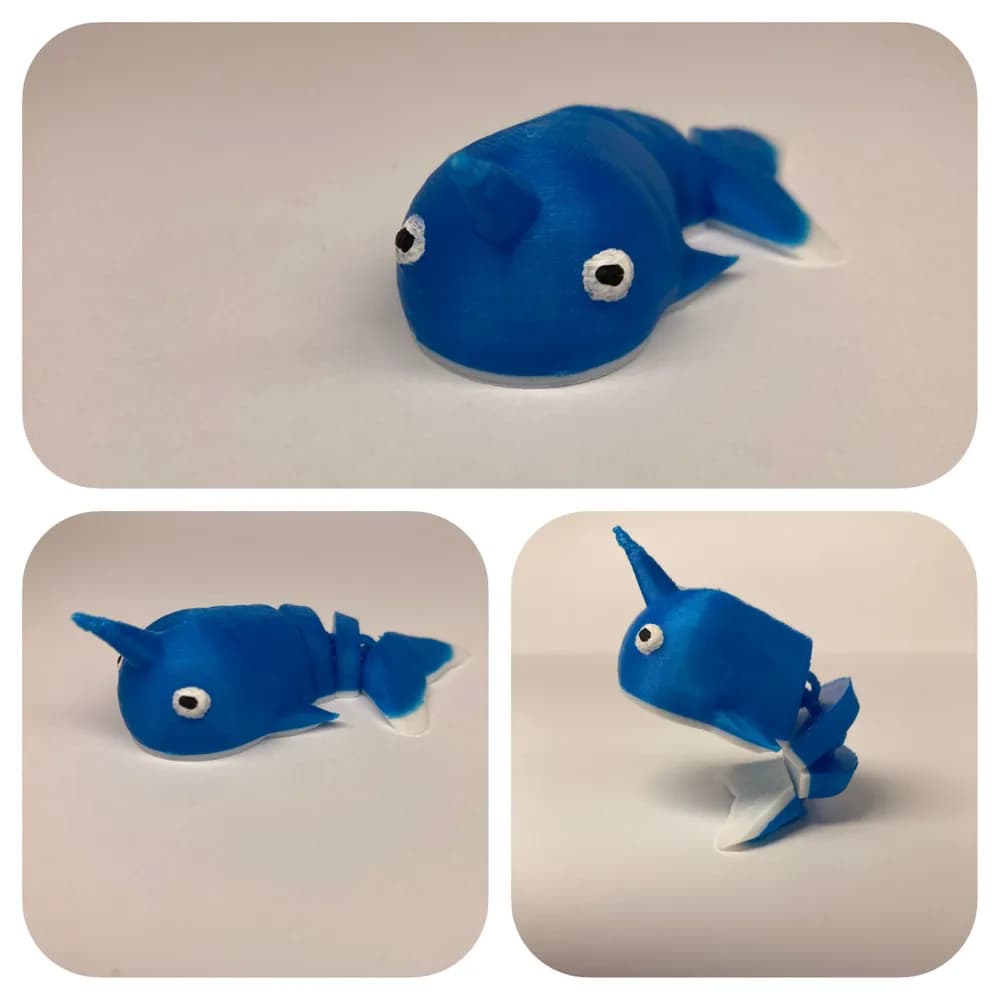 Cute Narwhale(Print in Place) 3d model