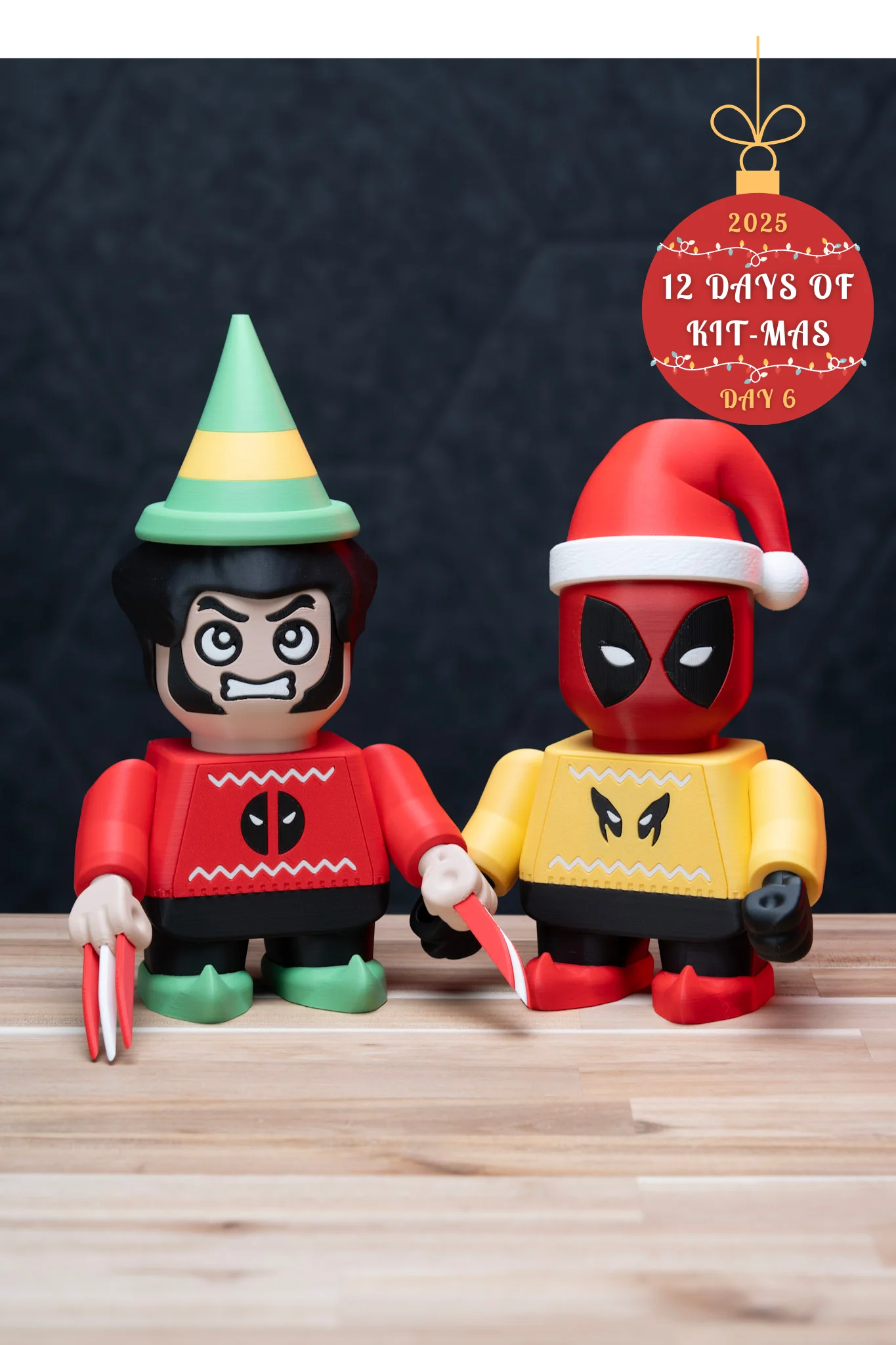 Christmas Chunkpool and Chunkerine - Marvel Kit | No Supports, No AMS, No Glue 3d model