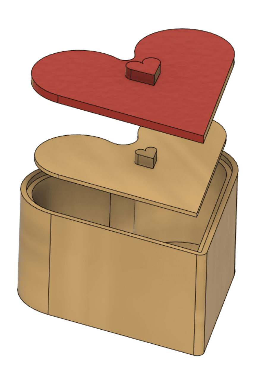 Secret PHOTO compartment Heart Box - Thangs Valentine's Day Contest 3d model