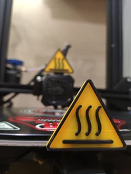 Caution Hot !!! Symbol 3d model