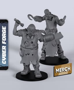 Butcher Civilians - With Free Cyberpunk Warhammer - 40k Sci-Fi Gift Ideas for RPG and Wargamers 3d model