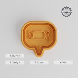 Halloween Treats Shape Cutter & Stamp Set, 6-Piece Cookie & Fondant Decoration, Trick or Treat Designs, S/M/L Sizes PRODUCT_4361 3d model