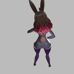 Sexy Toon Girl wearing rabbit ears and tail v2.0 3d model