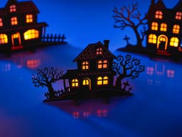 4x Halloween House Tea Light Set 3d model