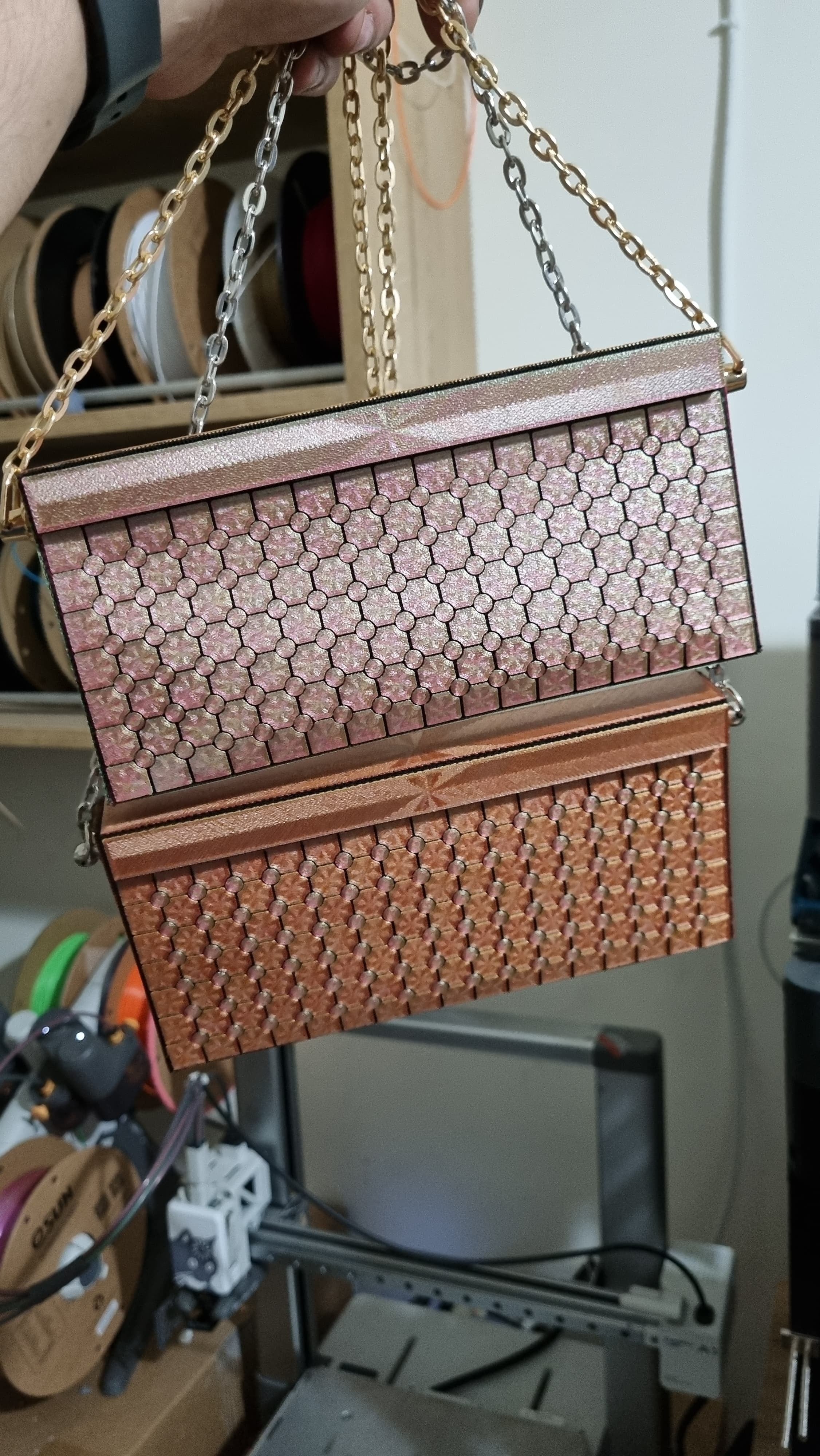 Polka Dot And Square Pattern Clutch Bag 3d model
