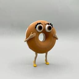 SURPRISED DONUT FUNNY FIGURE - MULTIPART MODEL 3d model