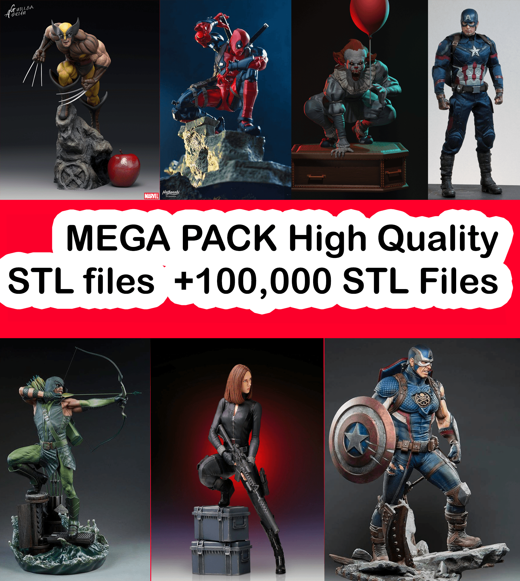 Best STL Mega Pack on the Market +3,000GB of High Quality STL  +100,000 STL Files from the Best Pat 3d model