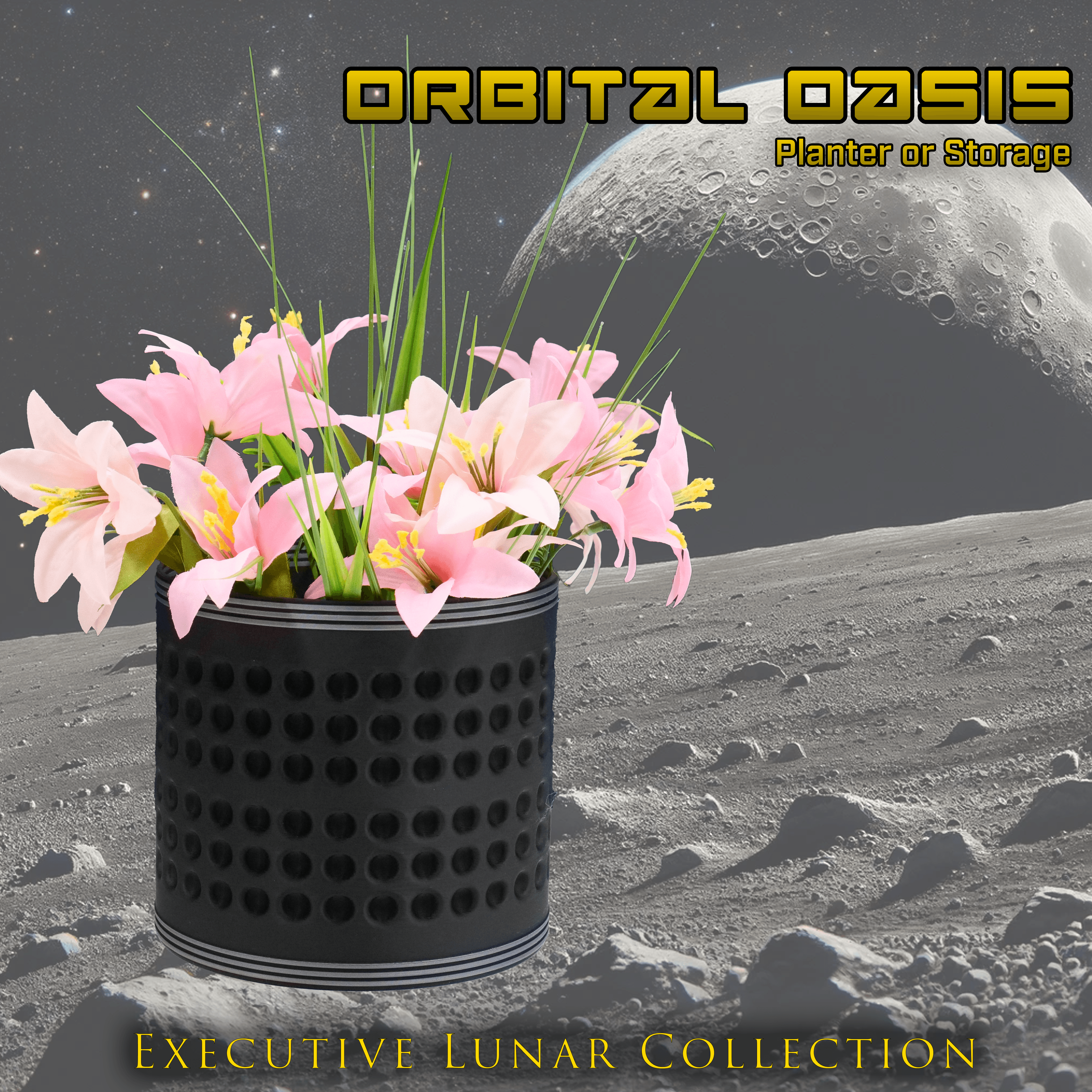 Orbital Oasis Planter - Executive Lunar Collection 3d model
