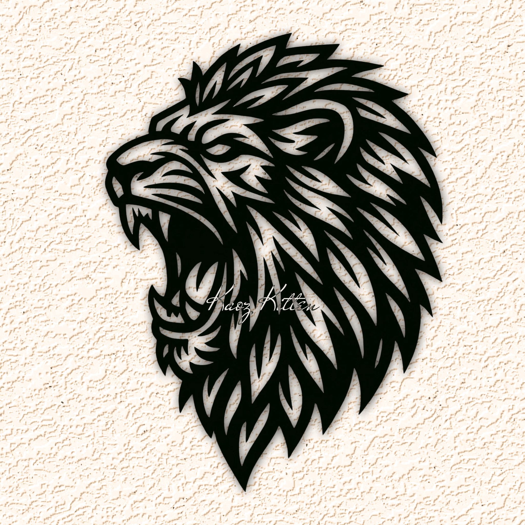 tribal lion 7 WALL ART HOME DECOR 3d model