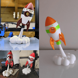CARTOON ROCKET - NO PAINTING REQUIRED 3d model