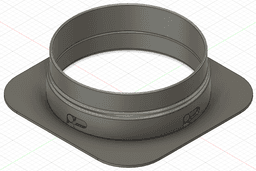 Removable AC exhaust hose adapter and flange 3d model