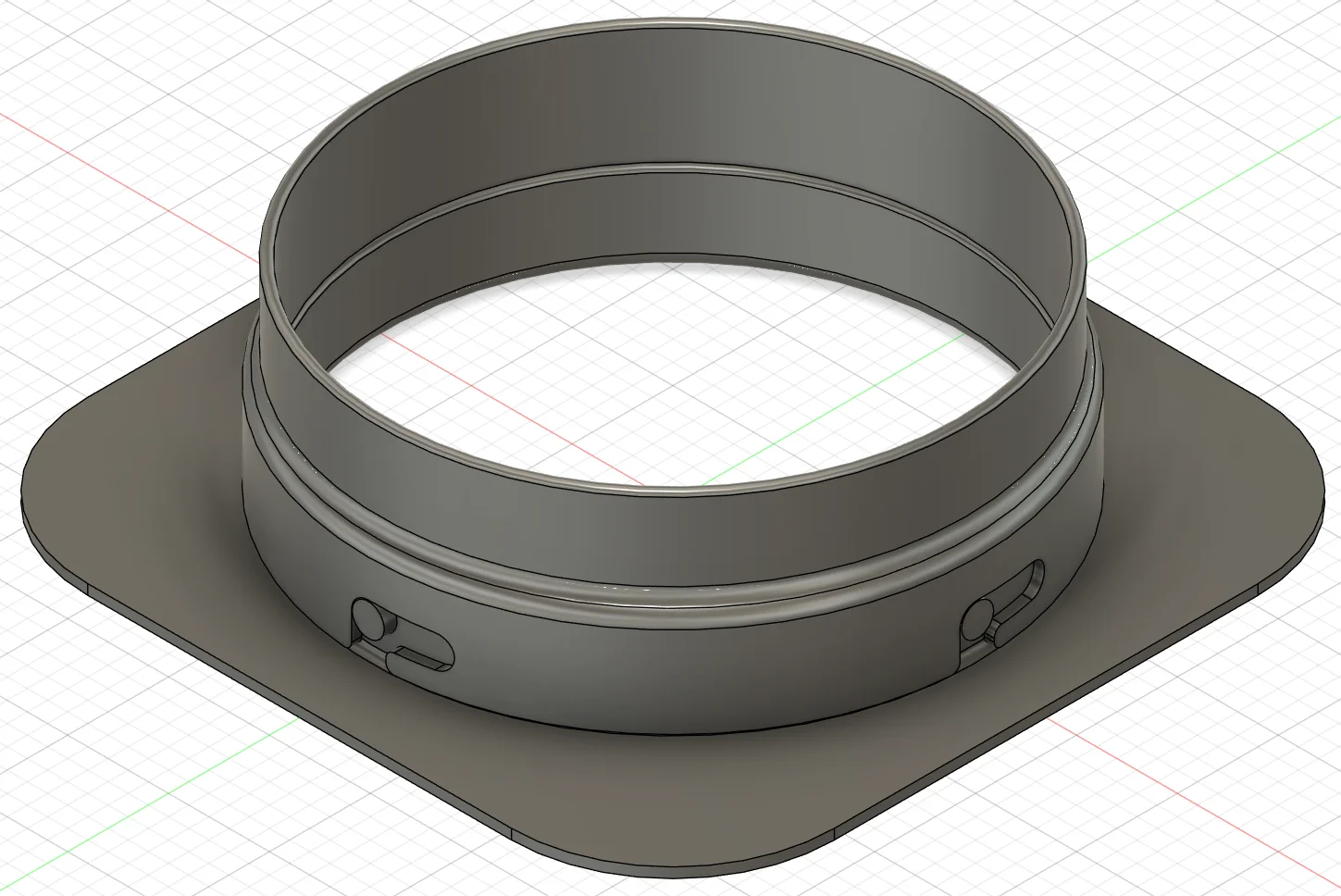 Removable AC exhaust hose adapter and flange 3d model