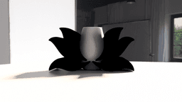 Obsidian Bloom: Sculptural Lotus Vase 3d model