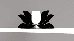 Obsidian Bloom: Sculptural Lotus Vase 3d model