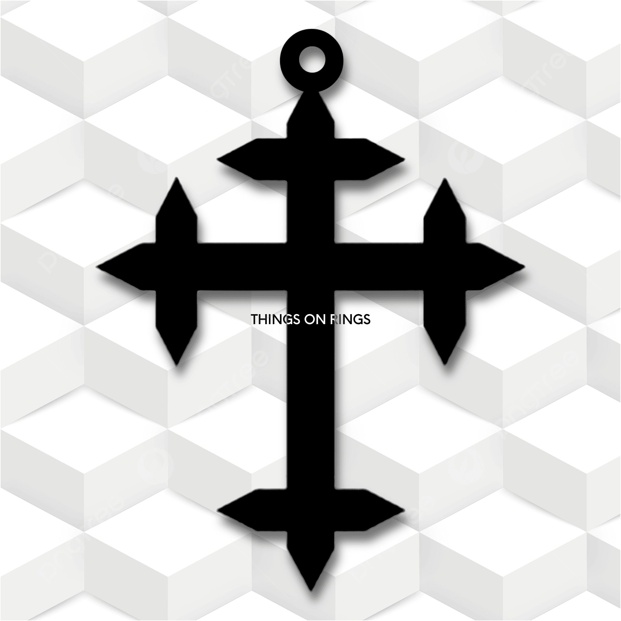 Gothic 3x cross charm 3d model