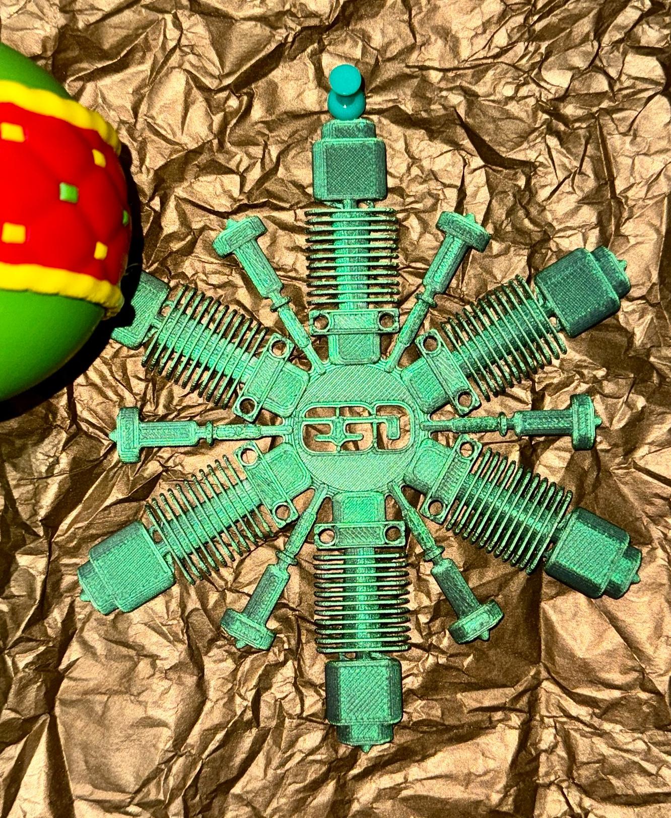  E3D REVO Snowflake Ornament - Fun Print in Polymaker Starlight! - 3d model