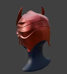 Techno Demon Helmet – Wearable Futuristic Horned Helm for Cosplay, Cyberpunk Armor, Dark Fantasy Cos 3d model