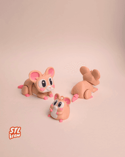 Cute mouse articulated - Mouzzi, no support, print in place 3d model