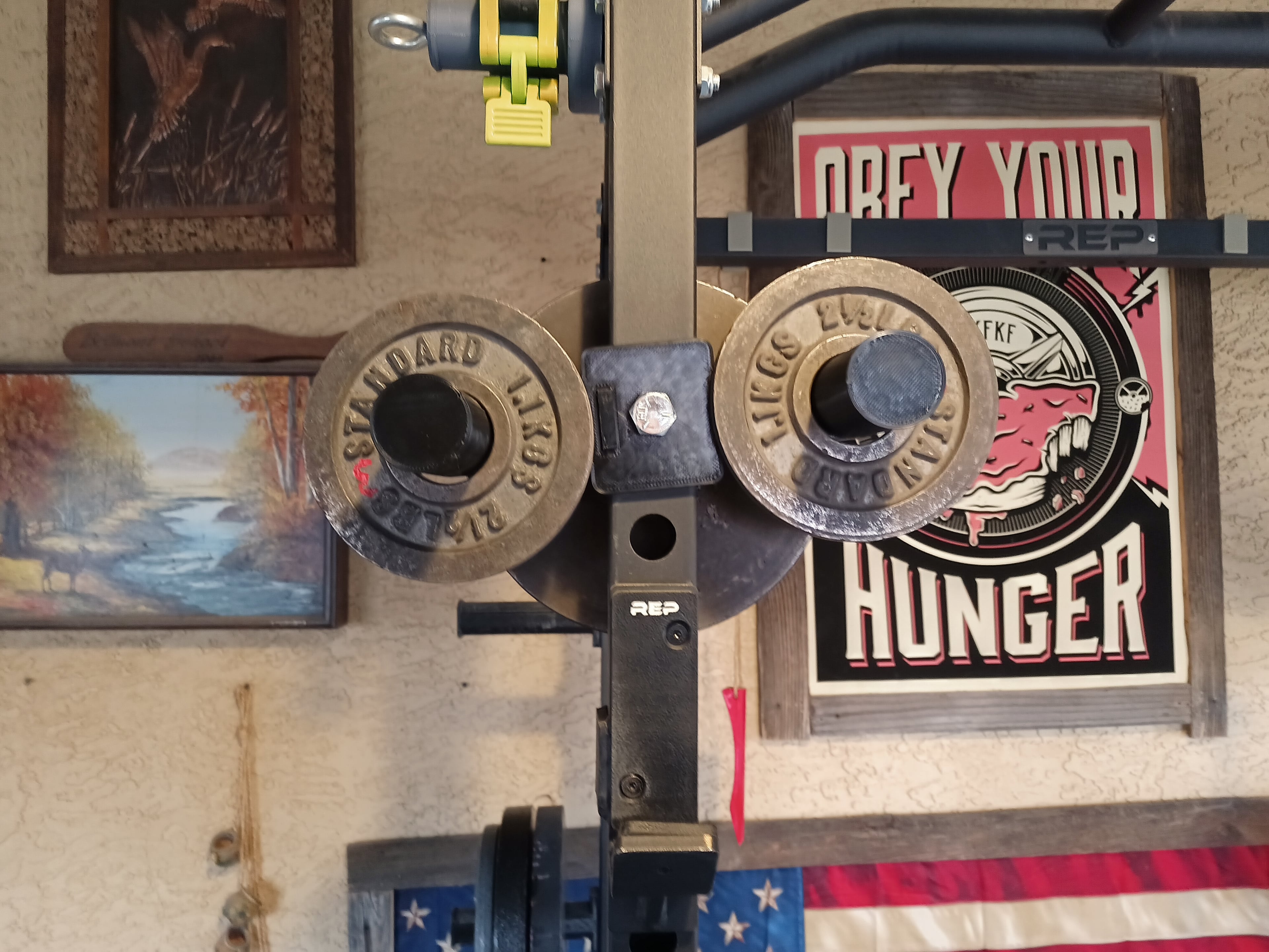 Dual Change fractional plate holder bolt on to power rack Olympic weights plates 3d model