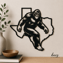 Sasquatch Texas Outline Design Wall Art Home Decor 3d model