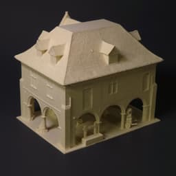 UNRIVALED 1671 Peterborough Guildhall: Restoration-Era Columned Market Centerpiece (HO/O Scale) 3d model