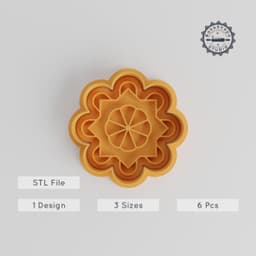 Mandala Shape Cutter & Stamp Set, Intricate Geometric Design, Perfect for Cookies & Fondant, Includes 6 Pieces in S/M/L Sizes PRODUCT_5152 3d model