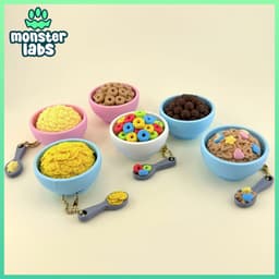 Cereal Bowl Fidget Clicker Keychain Bundle 3d model