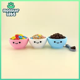 Cereal Bowl Fidget Clicker Keychain Bundle 3d model
