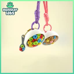 Cereal Bowl Fidget Clicker Keychain Bundle 3d model