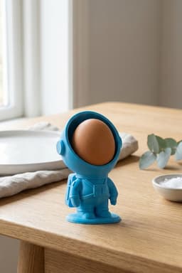 Egg Holder STL – Astronaut 3D Printable Kitchen Decor Model 3d model