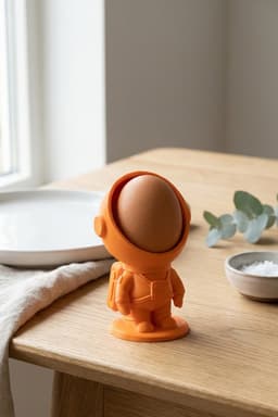 Egg Holder STL – Astronaut 3D Printable Kitchen Decor Model 3d model