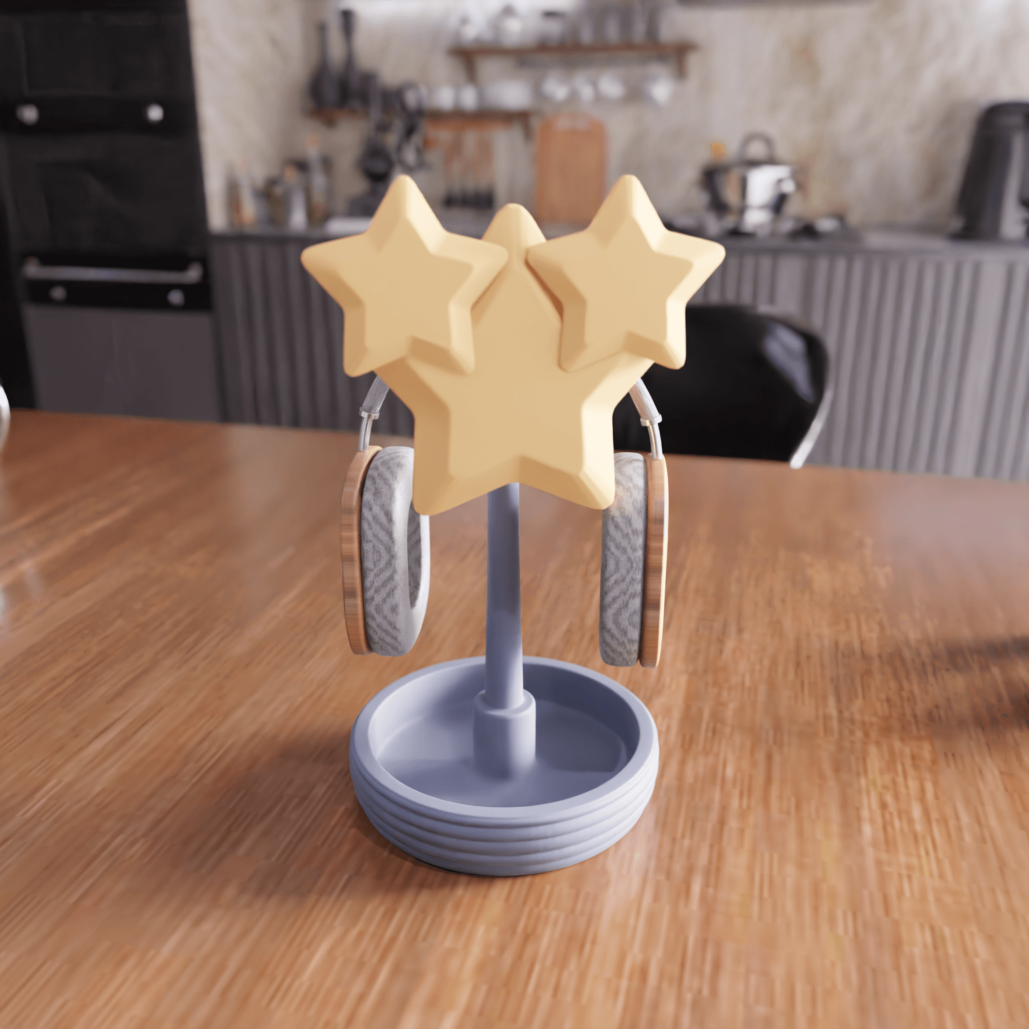 Star Headphone Stand - Gaming Room Decor 3d model