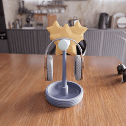 Star Headphone Stand - Gaming Room Decor 3d model
