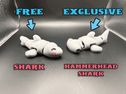 Cute Tiny Articulated Shark & Hammerhead Shark 3d model