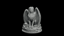 Blind Oracle Sphinx STL - Mythic Dark Goddess Guardian Statue 3d model