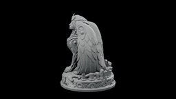 Blind Oracle Sphinx STL - Mythic Dark Goddess Guardian Statue 3d model