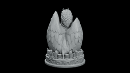 Blind Oracle Sphinx STL - Mythic Dark Goddess Guardian Statue 3d model