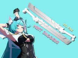 Neverness to Everness Mint Daggers stl | NTE Dual Blades 3D Print File | Cosplay Weapon STL | Instan 3d model
