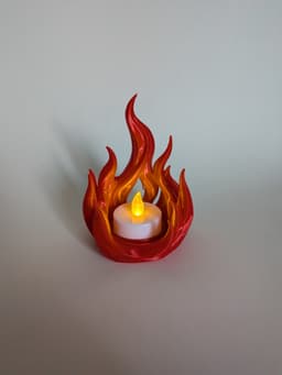 Flaming LED tealight holder 3d model