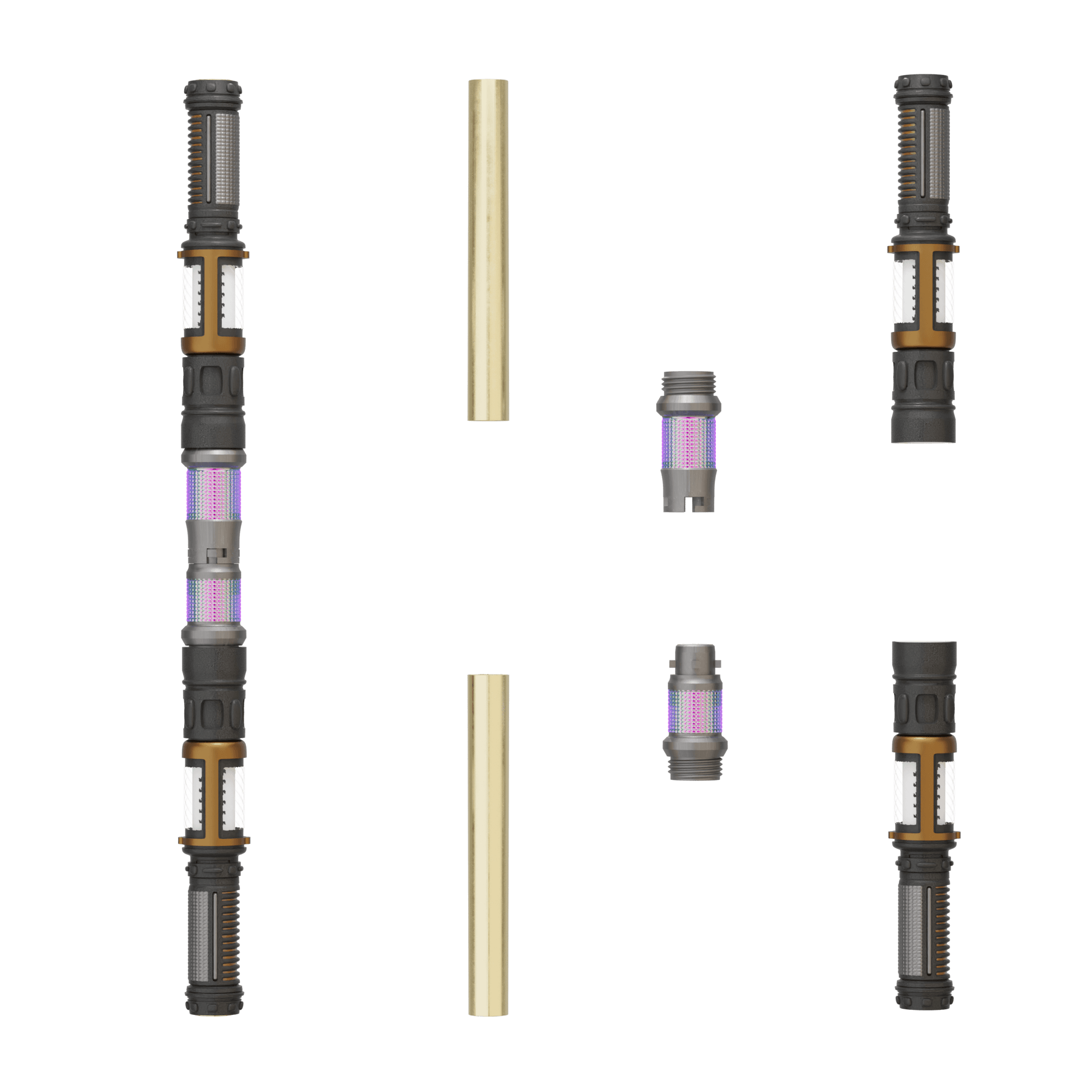 Print in Place Connecting Double Lightsaber 2 3d model