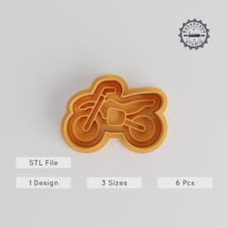 Motocross Motorbike Shape Cutter & Stamp Set, Perfect for Cookies & Fondant, S/M/L Sizes, Dirt Bike, Offroad, Trail Bike Racing Pack PRODUCT_3246 3d model
