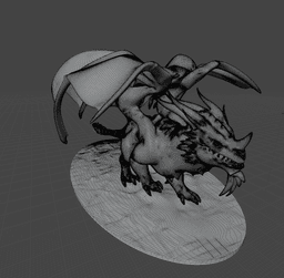Crouching Winged Dragon High Detail Fantasy STL Model 3d model