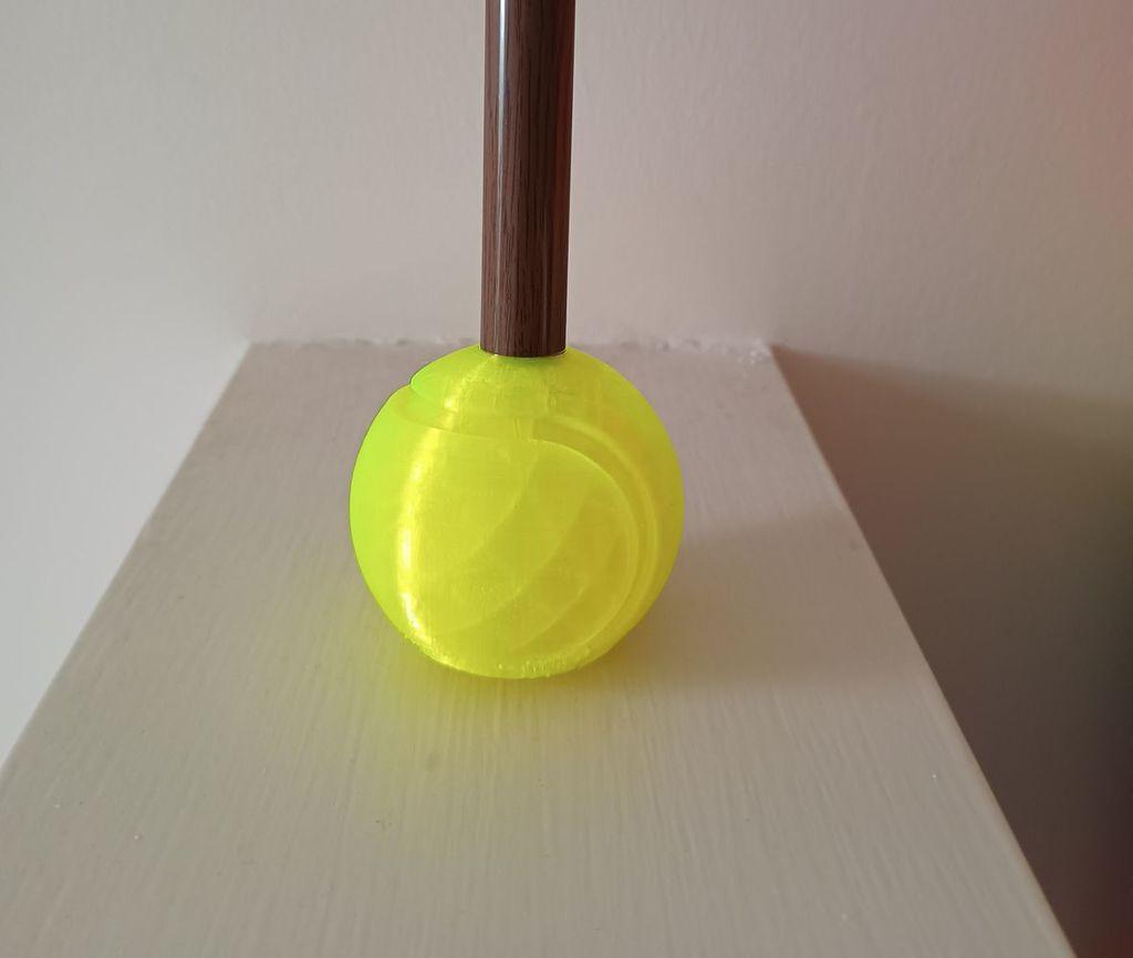 Tennis Ball walking stick end cap 3d model