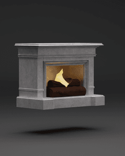 Tea Light Fire Place Mantel 3d model