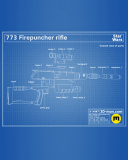 773 Firepuncher Rifle - Clone Wars 3d model
