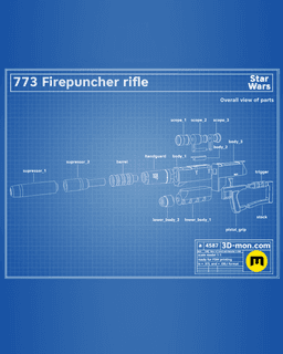 773 Firepuncher Rifle - Clone Wars 3d model