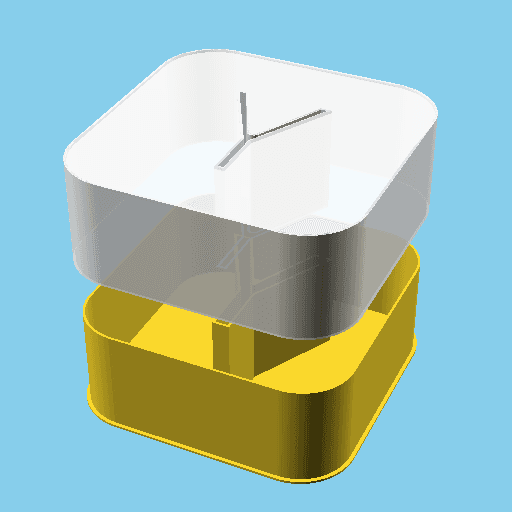 Square with a 'Y' letter, nestable box (v1) 3d model