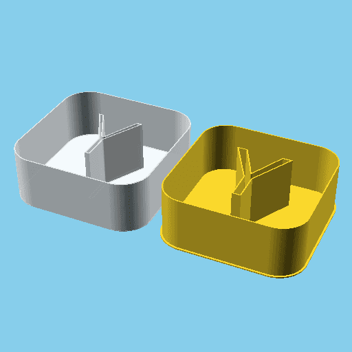 Square with a 'Y' letter, nestable box (v1) 3d model